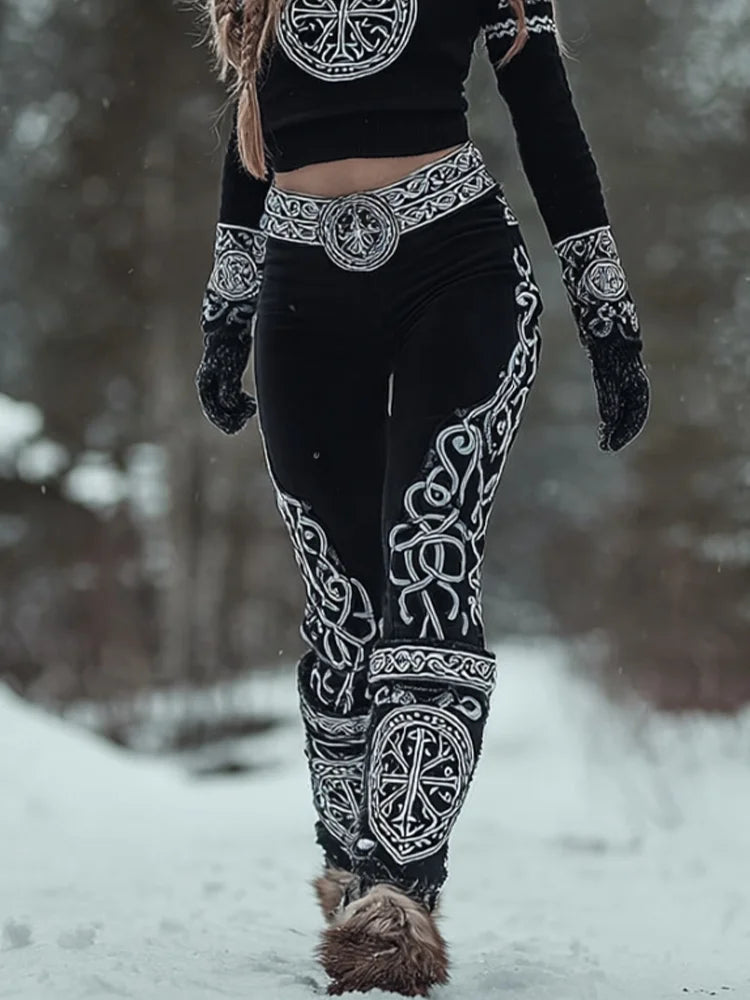 Women's Snow Wolf 3D Print Stretchy Workout Leggings Slim Tights Sexy Yoga Pants Trendy Fashion Clothes