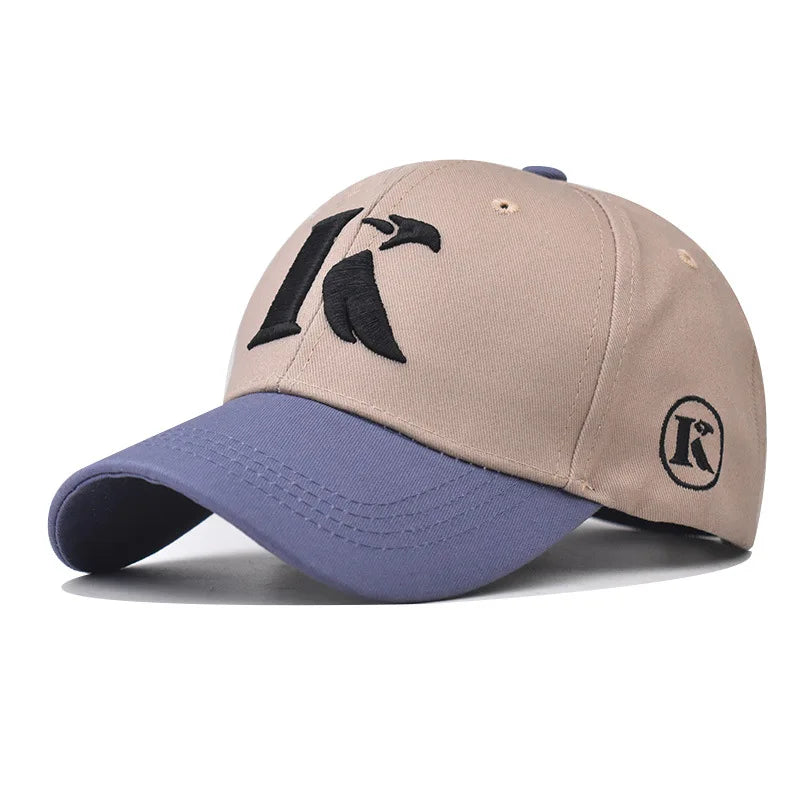 Baseball Cap Sun hat K letters Embroidery Spring Autumn baseball Color stitching Sport cap Hip Hop Fitted Cap