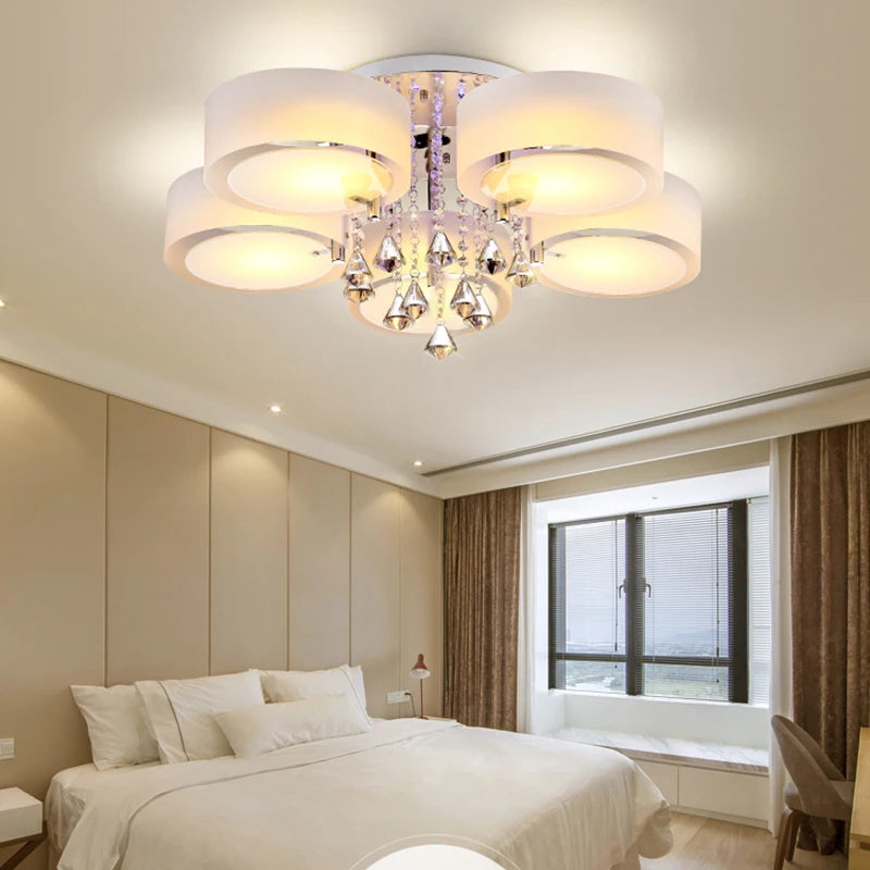 Voltsify LED Crystal Ceiling Light Chandelier Lamp, 5/7 Head
