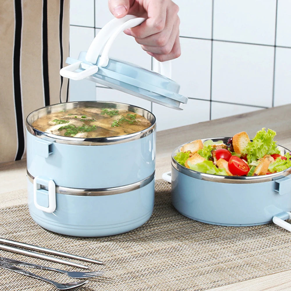 Portable Lunch Box Set Storage Warmer Lunch Container With Handle Stainless Steel Thermal Microwave Safe Salad Food Container