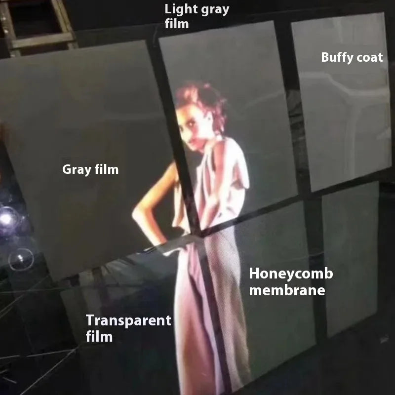 NEW 3D Holographic Projector Screen Transparent/Grey/White/Black Self-Adhesive Rear Holographic Projection Screen Film Customize