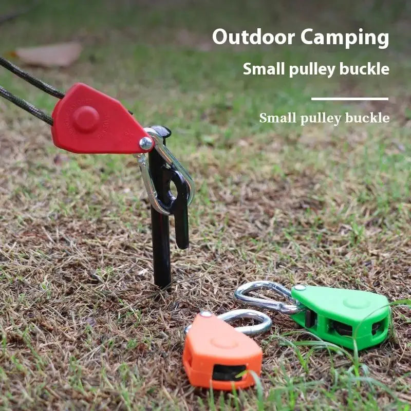Secure Tent Rope Hanger with Ratchet Tie-Down System; Heavy-Duty Camping Gear with Reinforced Metal Gears and Adjustable Strap