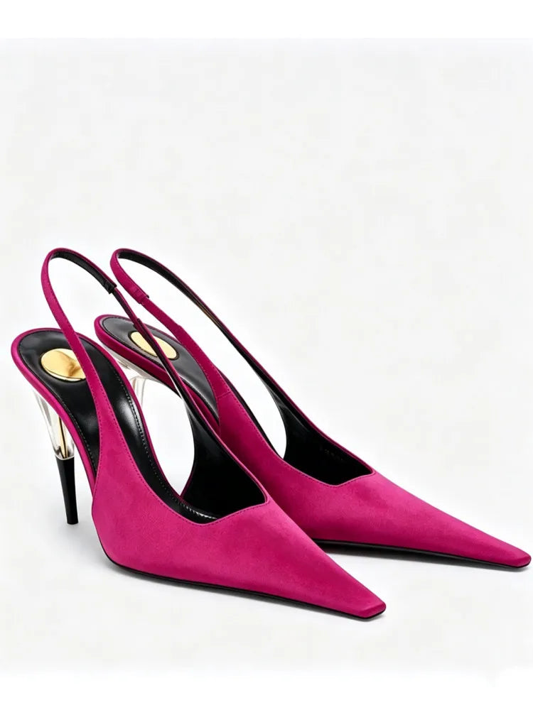 Ladies' Summer New High Heel Pointed Sandals Fashion Small Square Party Wedding Ladies' High Heel Sandals