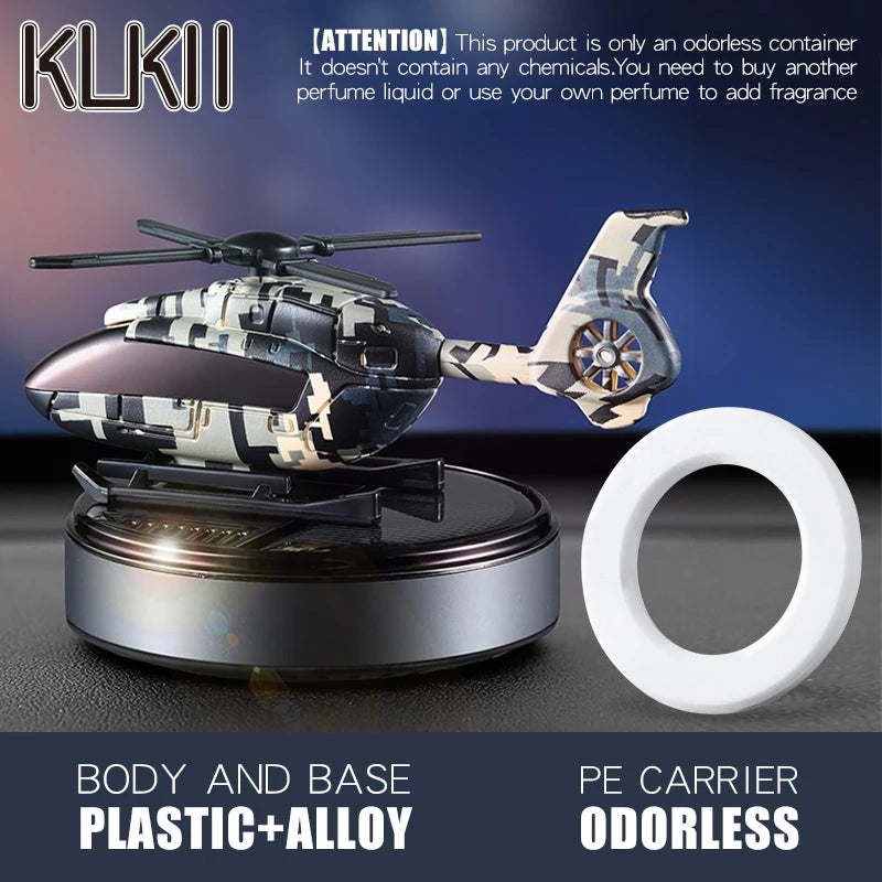 Unscented DIY Perfume helicopter solar car air fresheners rotating decorations ornaments dashboard fragrance aroma diffuser men
