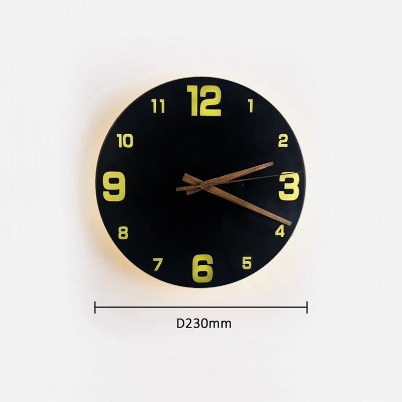 Modern Creative Clock Living Room Wabi Sabi Wall Lamp Nordic Simple Yellow Travertine Restaurant Corridor Circular Sconce Light