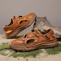 Summer Men Sandals Genuine Leather Mens Casual Shoes Outdoor Men Leather Sandals for Men Beach Shoes Roman mens Shoes