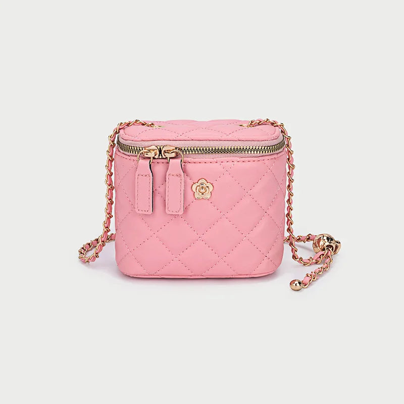 2026 New Secret Garden Camellia Pattern Quilted Chain Box Bag Mini Ladies Single Shoulder Crossbody Bag