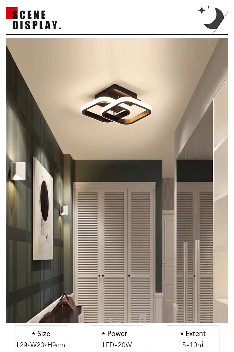 Modern LED Ceiling Light Creative Dimmable Ceiling Lamp Indoor Lighting Bedroom Corridor Balcony Aisle Office Home Decor Light