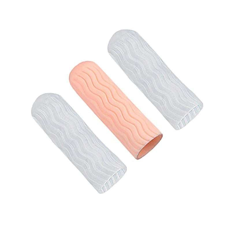 2Pcs Silicone Gel Tube Hand Bandage Finger Protector Anti-cut Heat Resistant Finger Sleeves Great Cooking Kitchen Tools