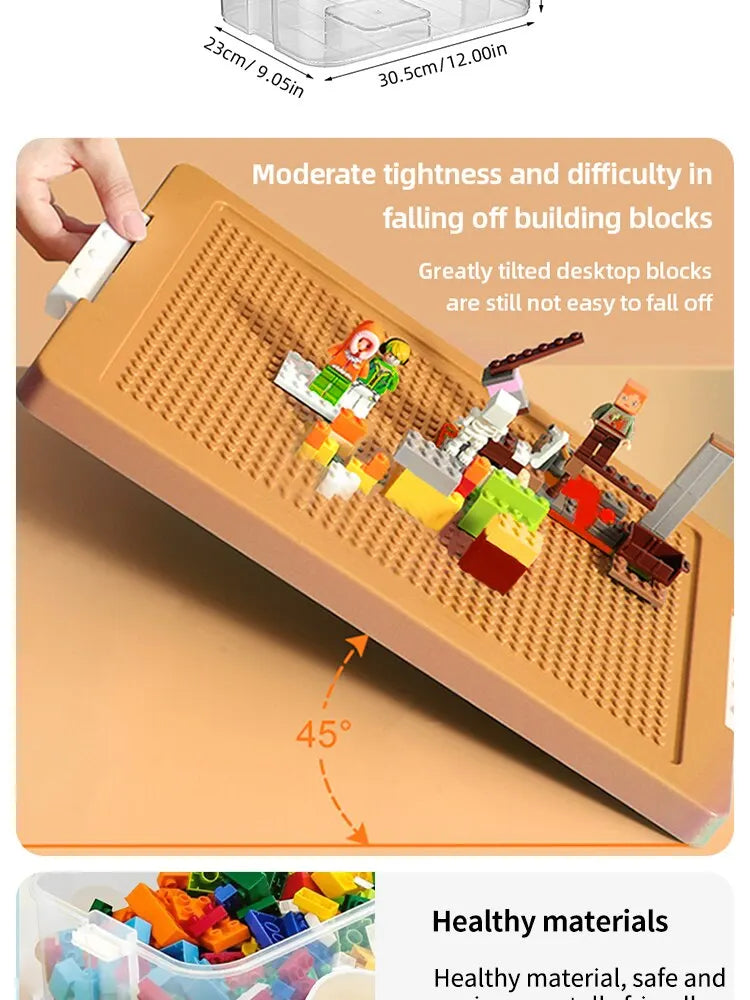 Building Blocks Toys Storage Box for Lids Brick Shaped Plastic Kids Bin Child Toy Containers Sundries Stackable Organizer