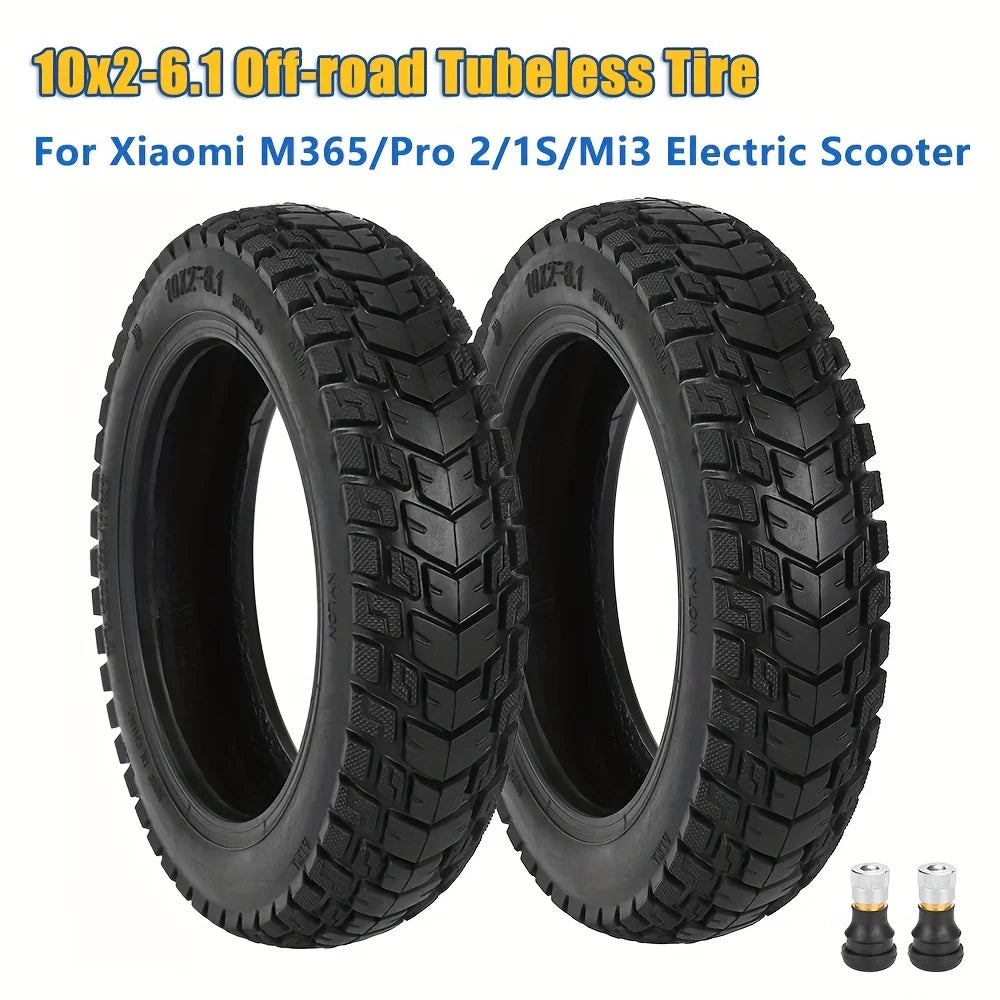 10x2-6.1 Off-road Tubeless Tire for Xiaomi M365/Pro 2/1S/Mi3 Scooter Modified 10*2-6.1Outer Tire Accessories Parts