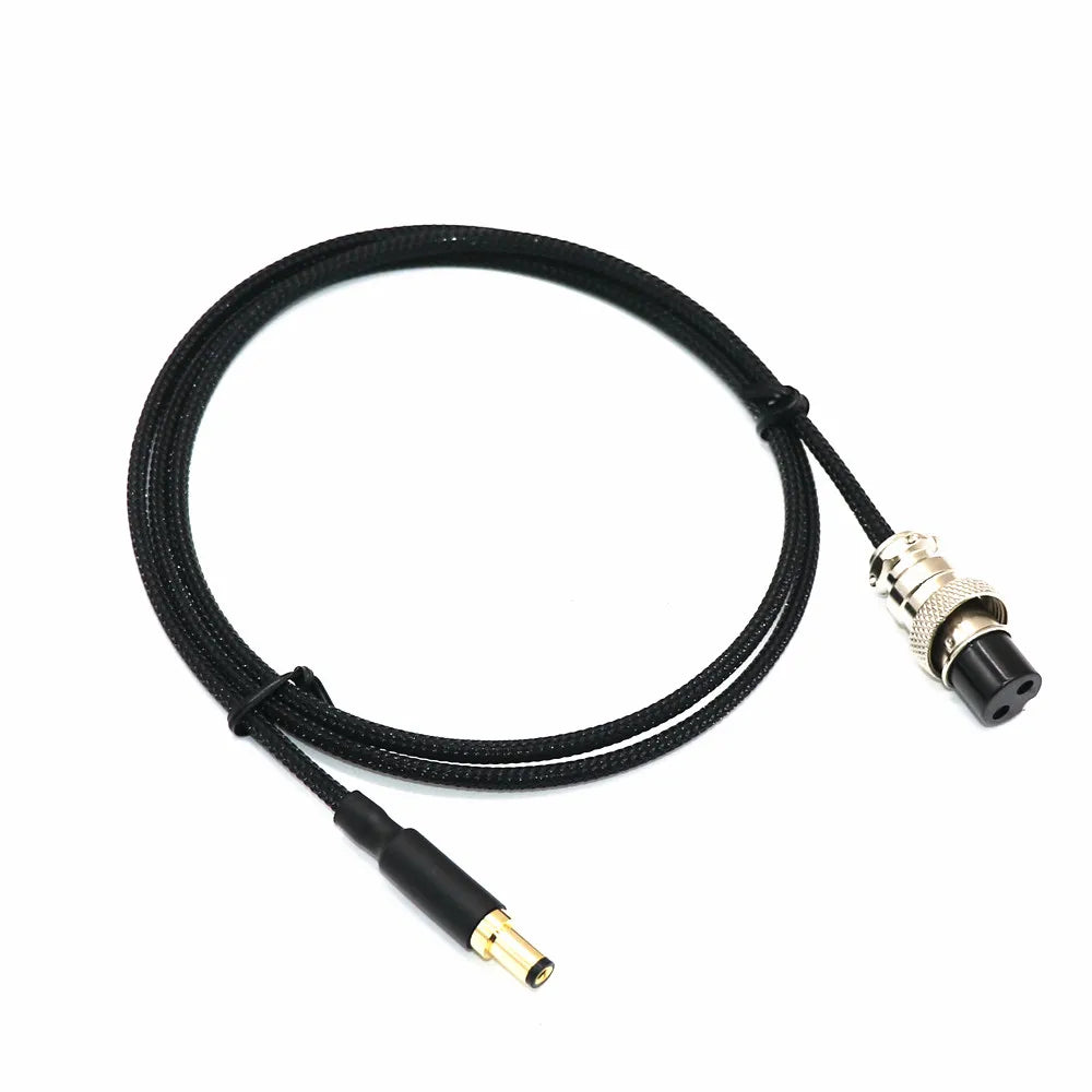 Audiophile Silver Plated Wire GX16 2Pin to DC 3.5*1.5/5.5*2.1/5.5*2.5mm Gold Plated Plug Linear Power Supply Air Output Cable
