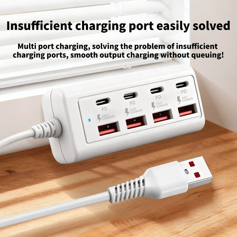 KUBIE USB Hub 8 Port Multi USB Splitter Power Adapter Multiple Expander With On Off Switch For PC Laptop MacBook Accessories