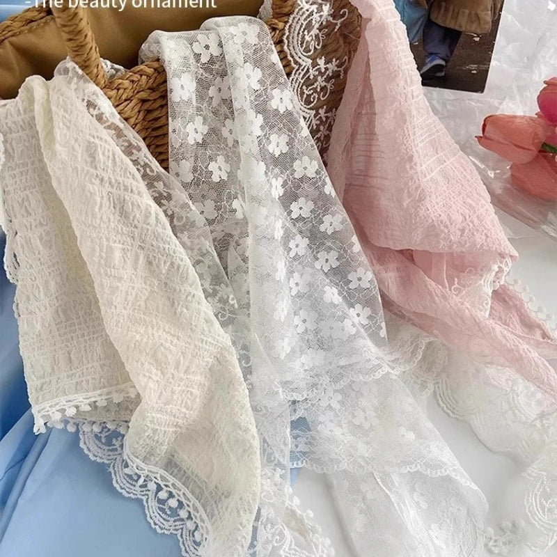 Summer Headwear Headdress with French Pastoral Triangle Hair Scarf Women Girls Lace Band
