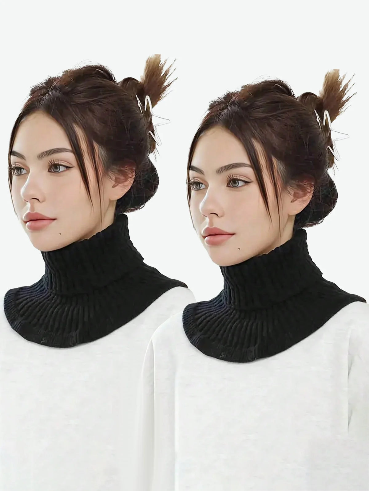 Winter Detachable Cotton Knitted Turtleneck Collar For Women False Collar Fashion Warm Cover Head Neck Guard Collar Unisex
