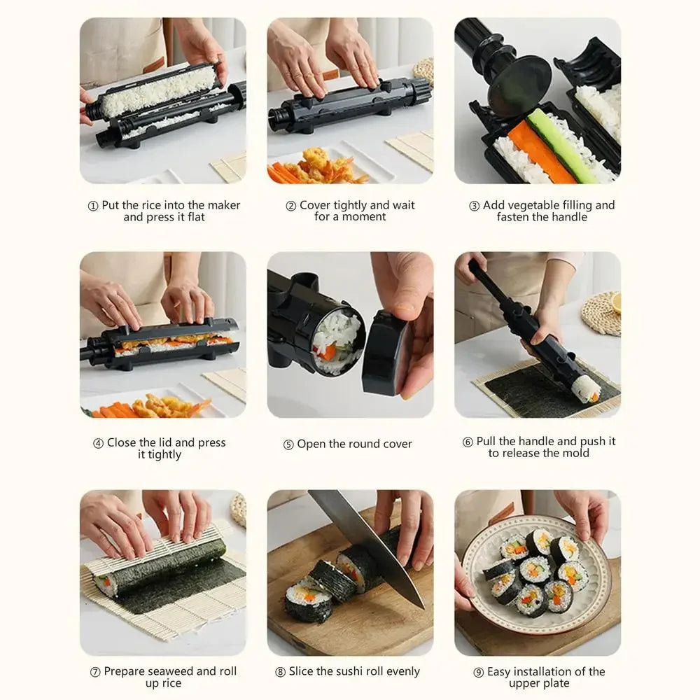 Quick Sushi Maker DIY Roller Rice Mold Meat Vegetable Rolling Mold Sushi Device Making Machine Bento Kitchen Gadgets