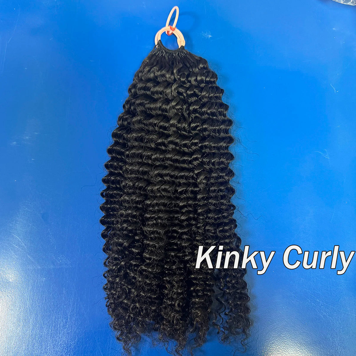 Deep Wave Crochet Hair Extensions Kinky Curly Crochet Human Hair Knotless Pre-Separated Crochet Feather Hair Extensions