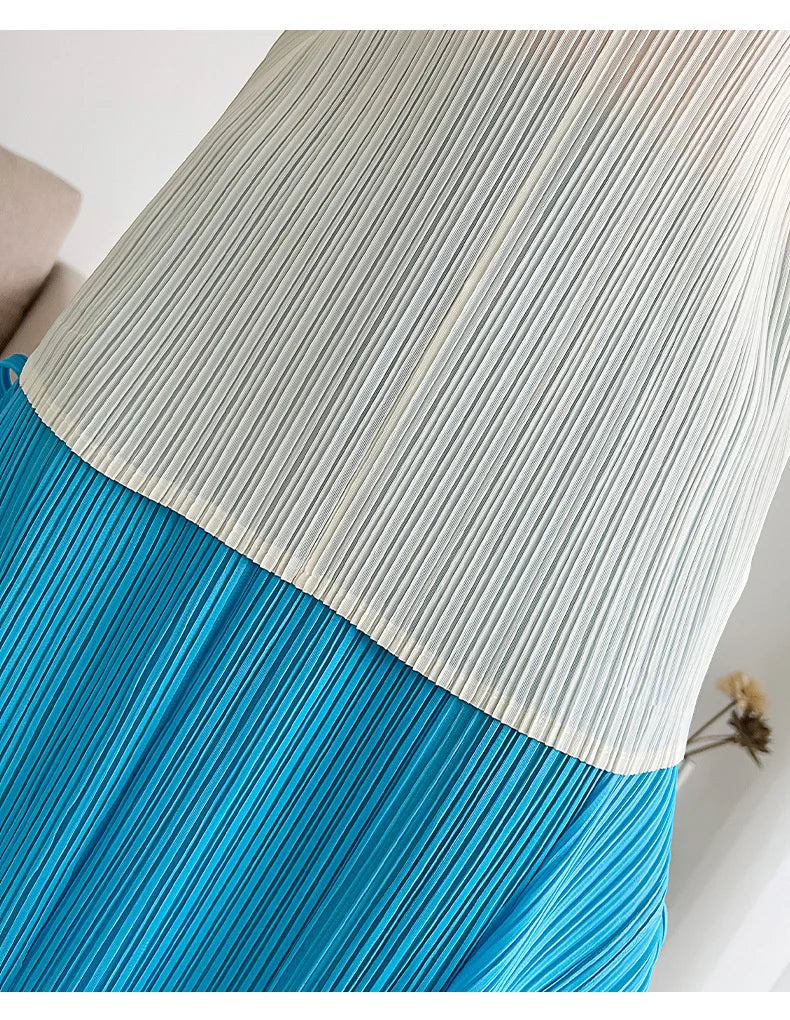Miyake Pleated Long Sleeves Tops Fall 2025 Winter Korean Fashion Women Classic Solid Color Turtleneck Casual Elegant T-shirt