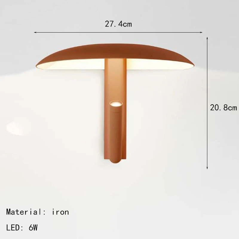 New Style Black Orange Beige Metal Wall Light With Switch 3000K Mushroom Bedroom Dining Room Shop LED Rotatable Dropshipping