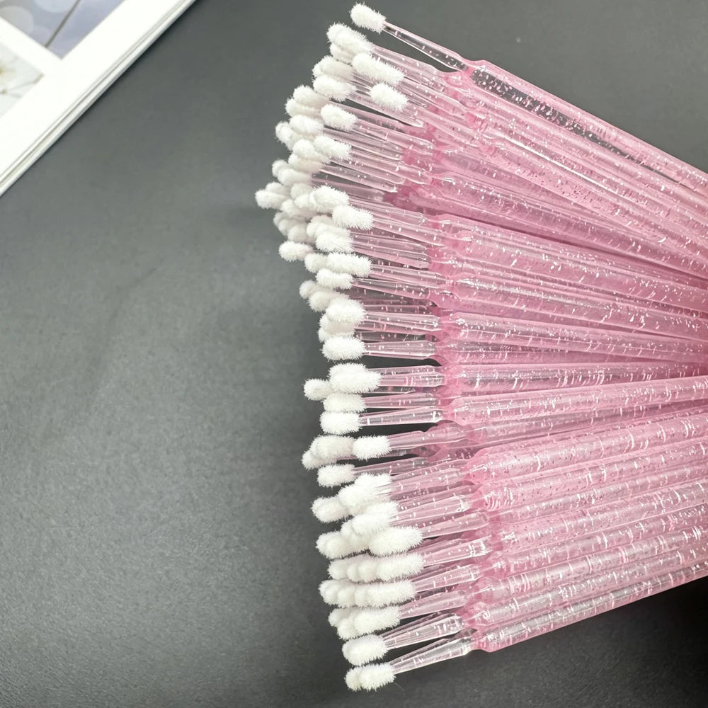 100PCS Crystal Micro Brush Disposable Lashes Removing Swab Mascara Wands Applicator Eyelash Extension Brushes Makeup Tools