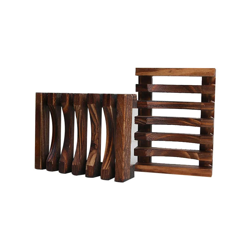 Natural Bamboo Soap Box Dishes Bath Soap Holder Wooden Case Tray Mildew Resistant Drain Bathroom Washroom Accessory