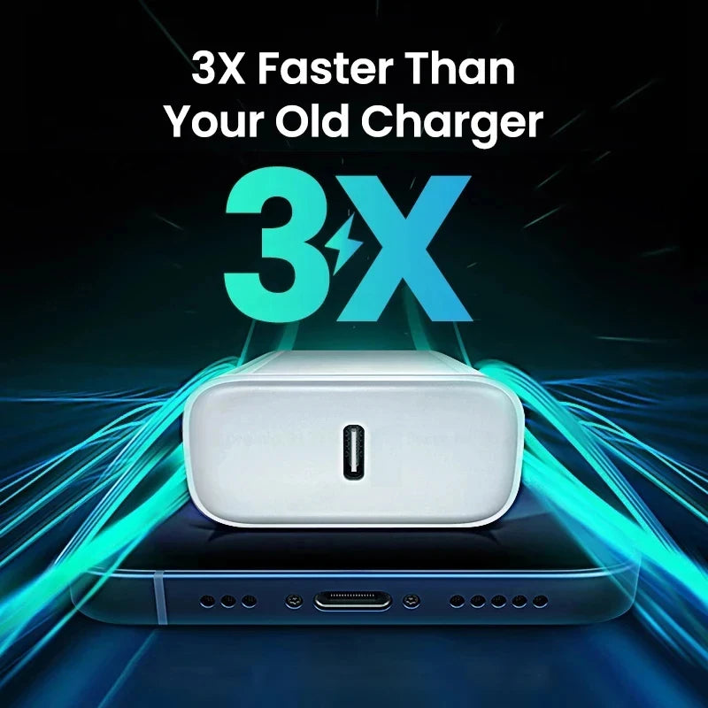 30W Charger USB Type C Fast Charger For iPhone 13 15 17 14 12 11 16 Pro Max Plus PD Charger Charging Cable Accessories