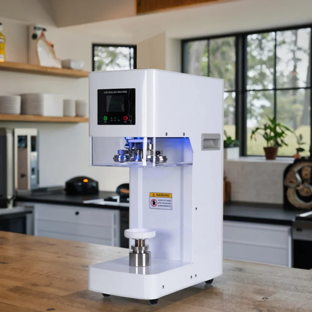 High Efficiency Automatic Beverage Can Sealing Equipment Plastic Metal Milk Tea Soda Can Packaging Machine