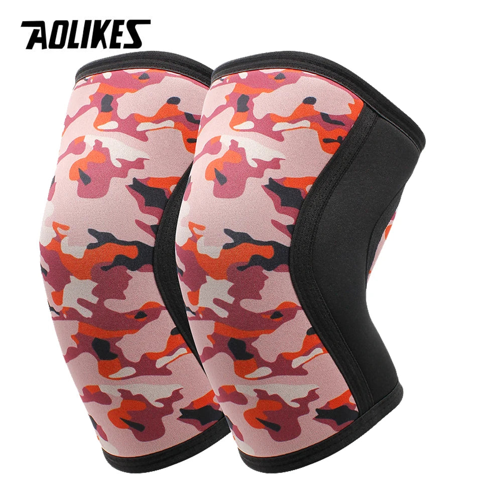 AOLIKES 7mm Compression Knee Sleeves for Weightlifting Support, Powerlifting Strength, Heavy Squats, Cross Training, Gym Fitness