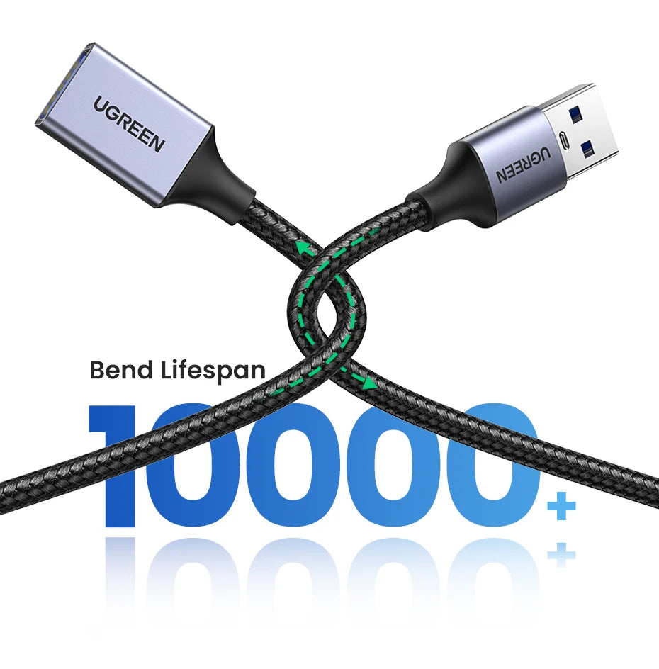 Ugreen USB 3.0 Cable USB Extension Cable Male to Female Data Cable USB3.0 Extender Cord for PC TV USB Extension Cable