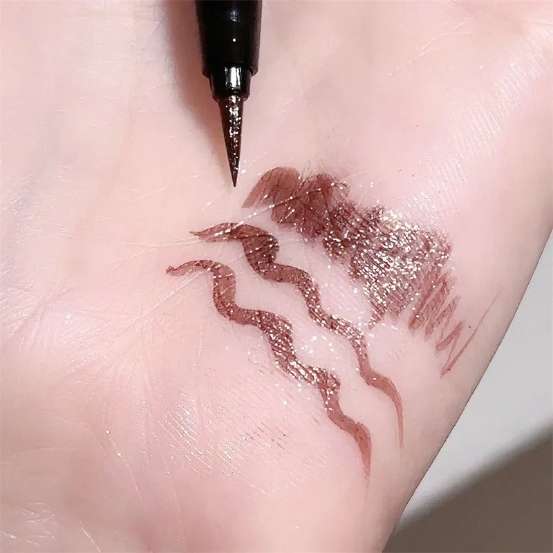 1Pc Glitter Eyeshadow Pen Matte Purple Diamond Eyeliner Pen Waterproof Highlight Brighten Silkworm Makeup Pencil Shiny Eyelids