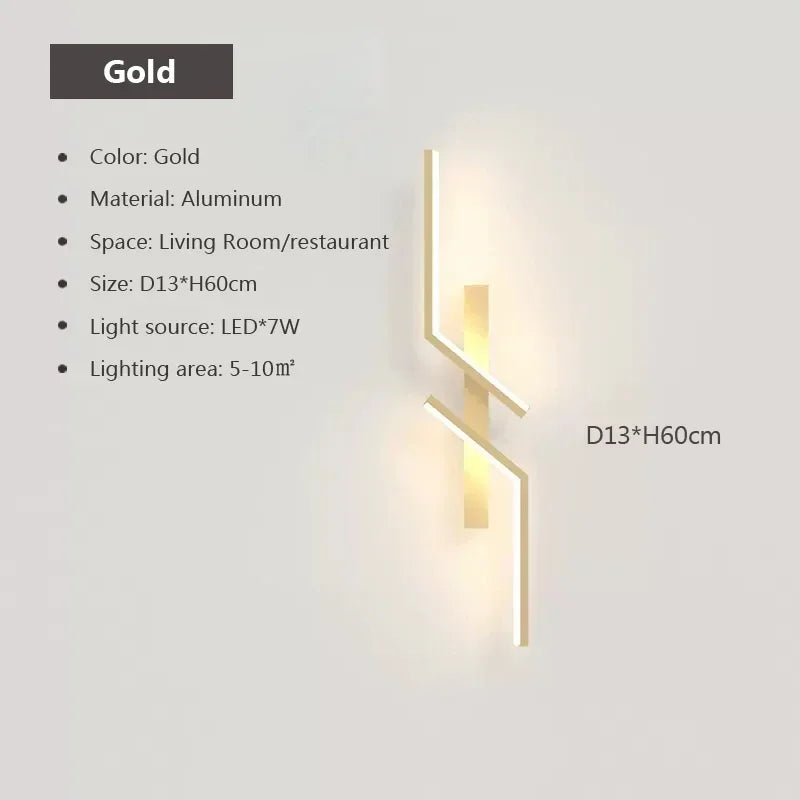 LED Wall Light Modern Minimalist Strip Lighting for Bedroom Bedside Living Room TV Backlight Sofa Decor Wall Sconce Ambient Lamp