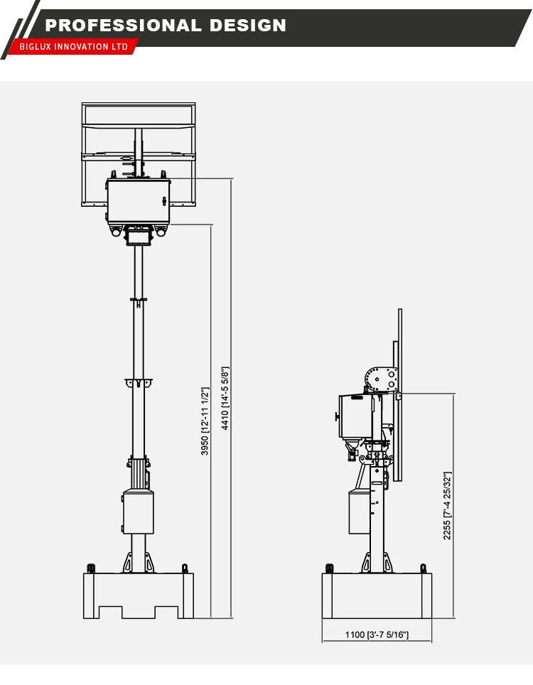 Factory Outdoor Solar Mobile CCTV Tower with Mono-Crystalline Solar Panel Waterproof Parking Security Surveillance