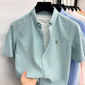 Short Sleeved Shirt Men's Summer New Item Pure Cotton High-end Brand Little Horse Logo Embroidered Casual Shirt