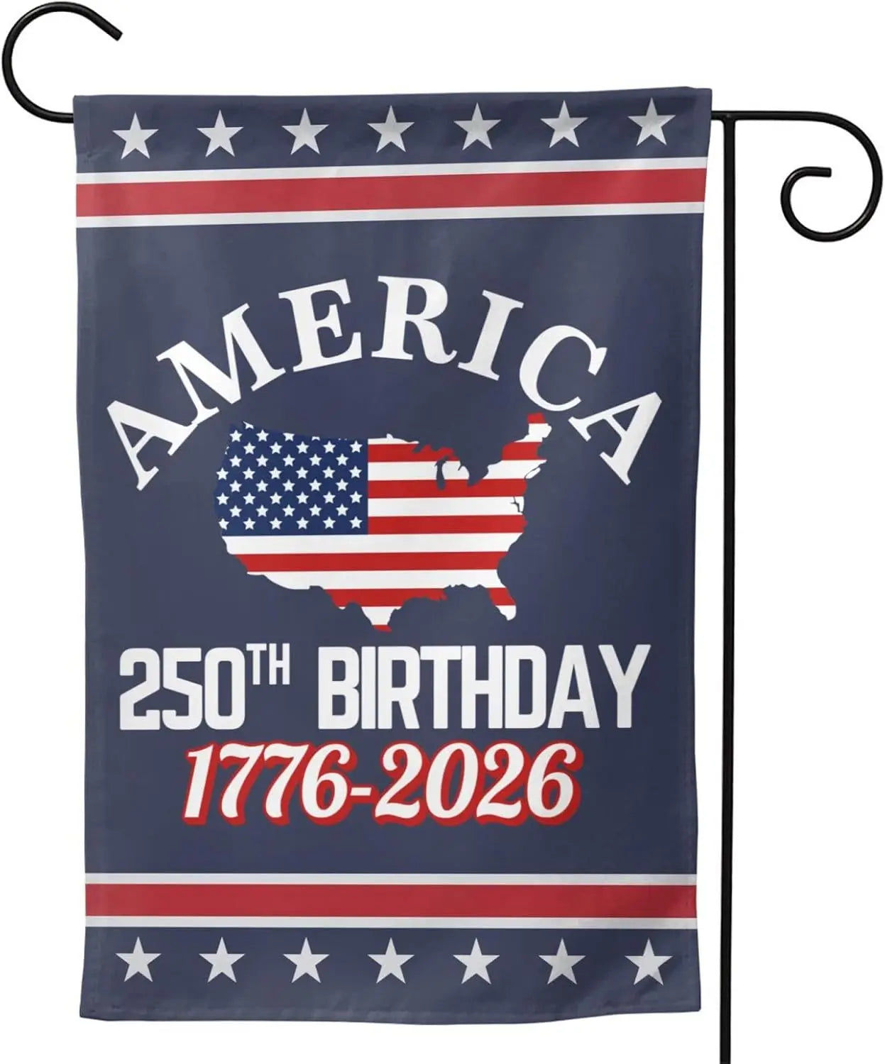 America 250th Birthday Garden Flag 12x18 1776 2026 America 250 Years Anniversary Yard Sign God Bless Usa Patriot House Flag  loj