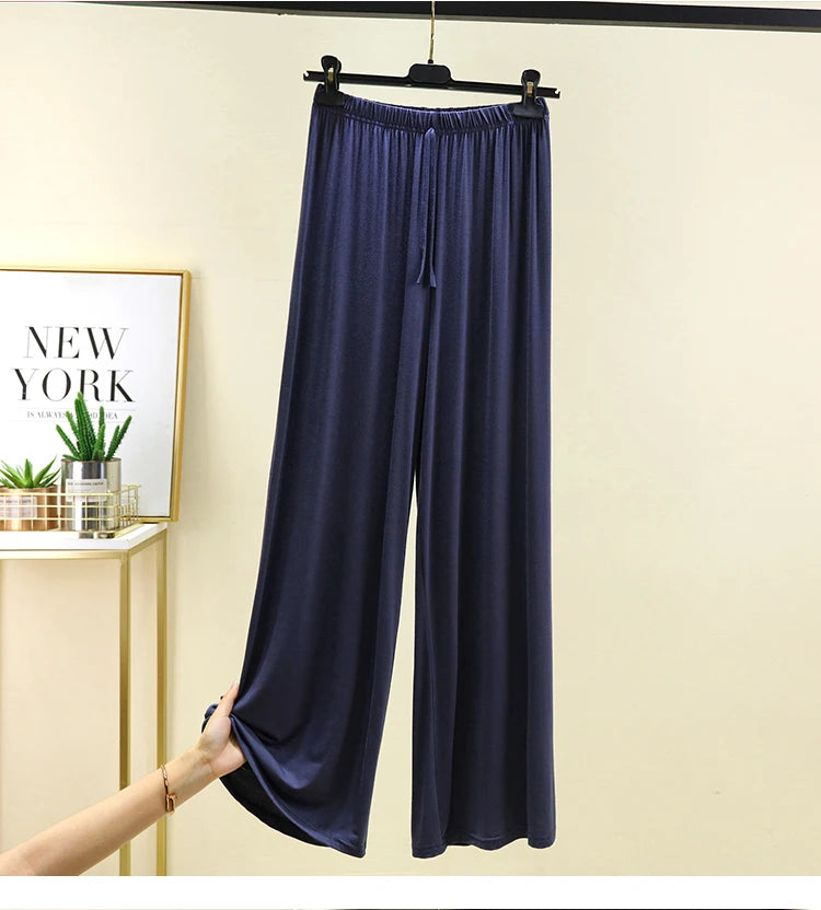 Modal Floor-Length Wide Leg Pants Loose Home Spwear  Color Versatile Casual Summer Thin Home Pants Women
