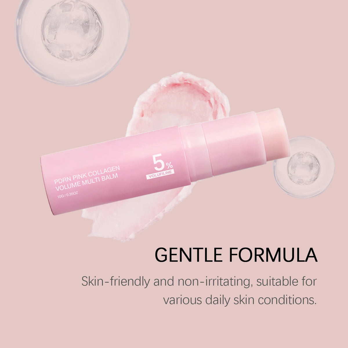 PDRN Pink Collagen Volume Multi Balm 5% Volufiline Moisturizing Stick Firming Face & Body Balm For Under Eyes, Lips, Neck