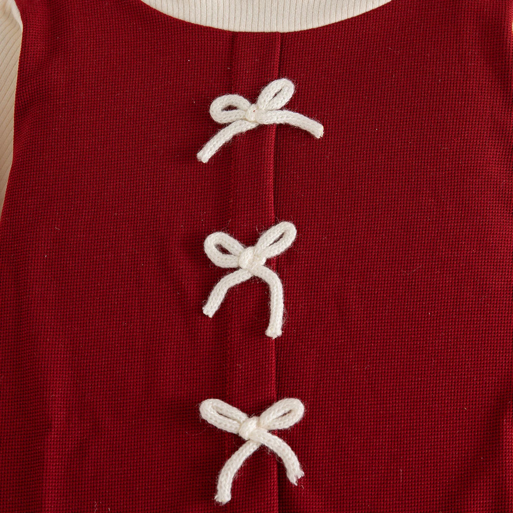 Baby Girl Dresses Spring/Fall Bow-Tie Cotton Long-Sleeve Girls Dresses Adorable First Birthday Baby Dresses Baby Girl Clothing