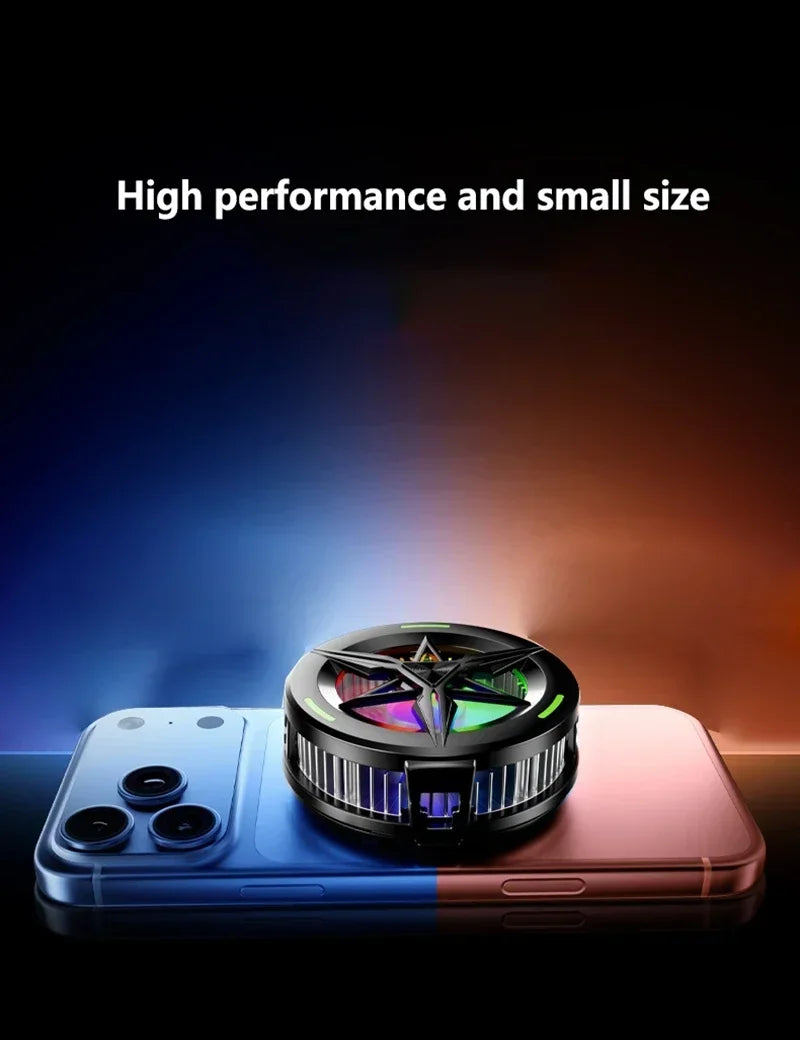 Phone Cooler for Gaming Magnetic Semiconductor Cooling Fan Back-Clip RGB Lights Fast Phone Cooling Fan for IOS Android Phone