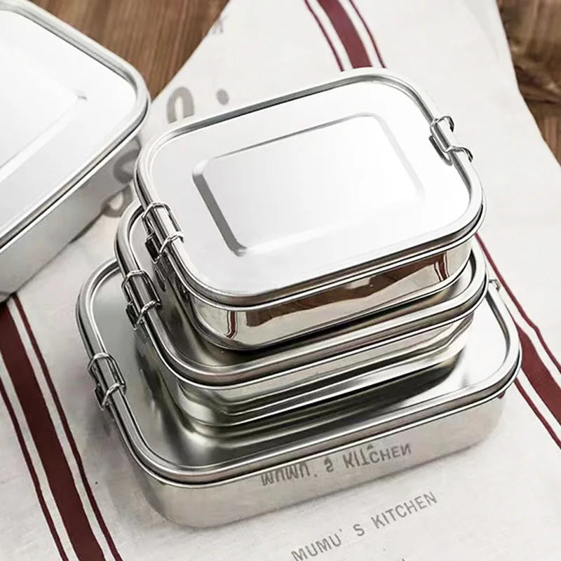 1/2/3 Grids 304 Stainless Steel Lunch Box Food Container Bento Box Top Grade Snack Storage Compartment Lunch Box Kitchenware