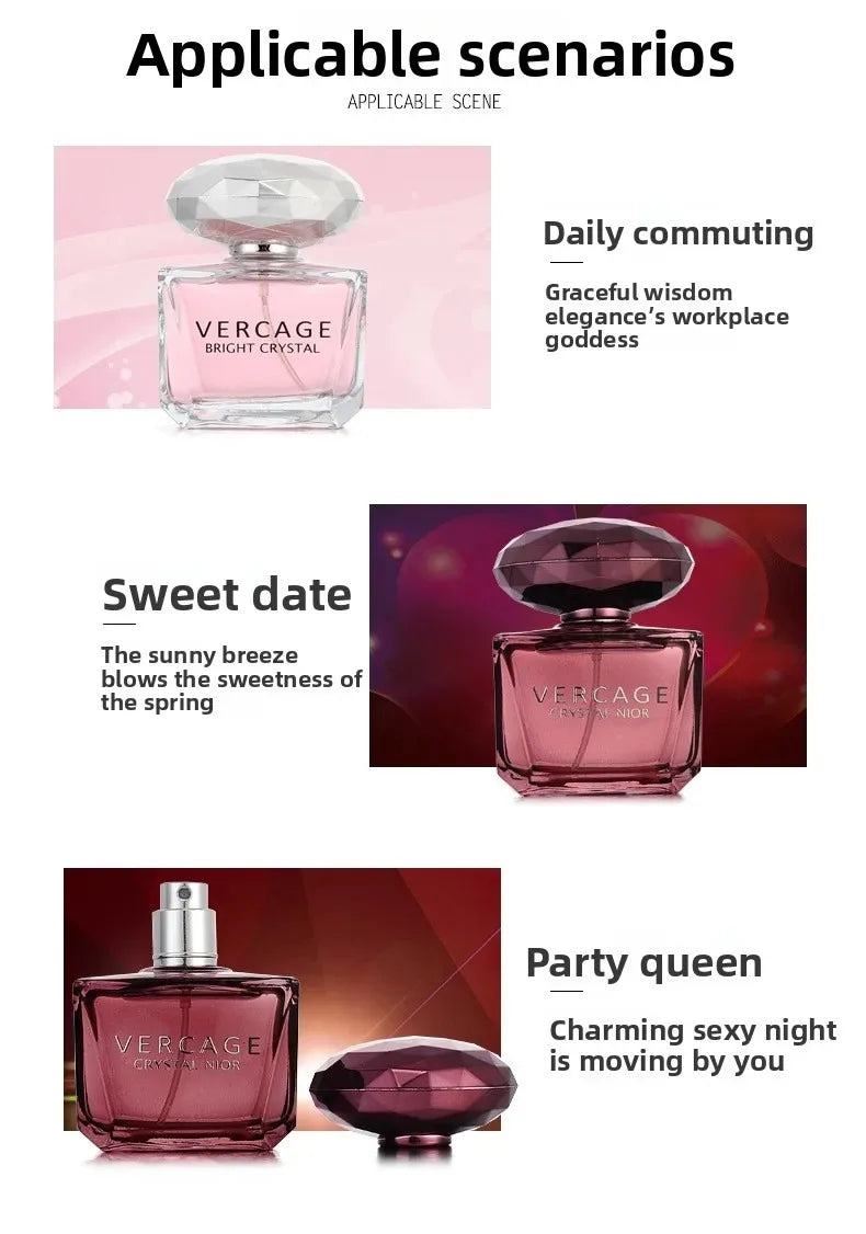 Luxury JEAN MISS CRISTAL PARFUM, Elegant Crystal Diamond Cap Perfume, Premium Floral Eau de Toilette Spray for Women.