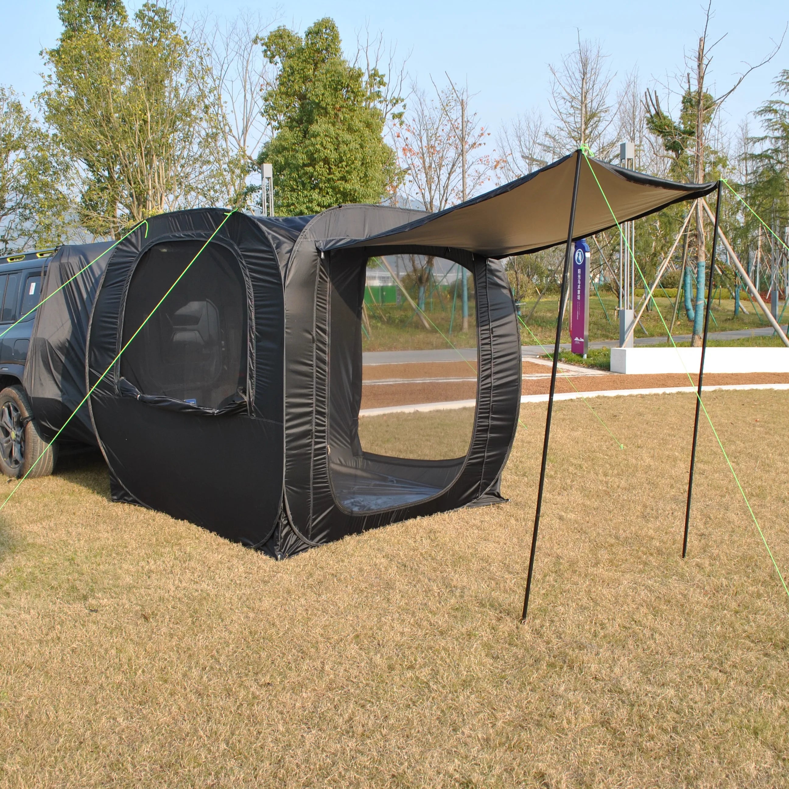 Car Tent Waterproof Tent, Car Tailgate Tent,Pop Up Car Rear Tent, SUV Tent Camping Car Tents for Campers Multipurpose Truck Tent