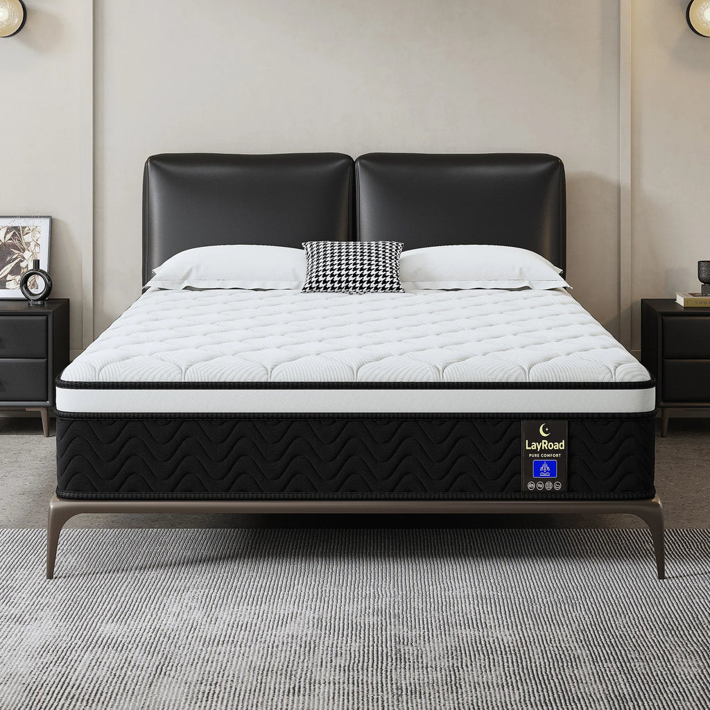 12 Inch Gel Memory Foam Hybrid Mattress,Twin Full Quenn King Individual Pocket Coil Innerspring Mattress for Pressure Relief & Motion Isolation, Medium Firm Mattress for Bedroom, CertiPUR‑US Certified