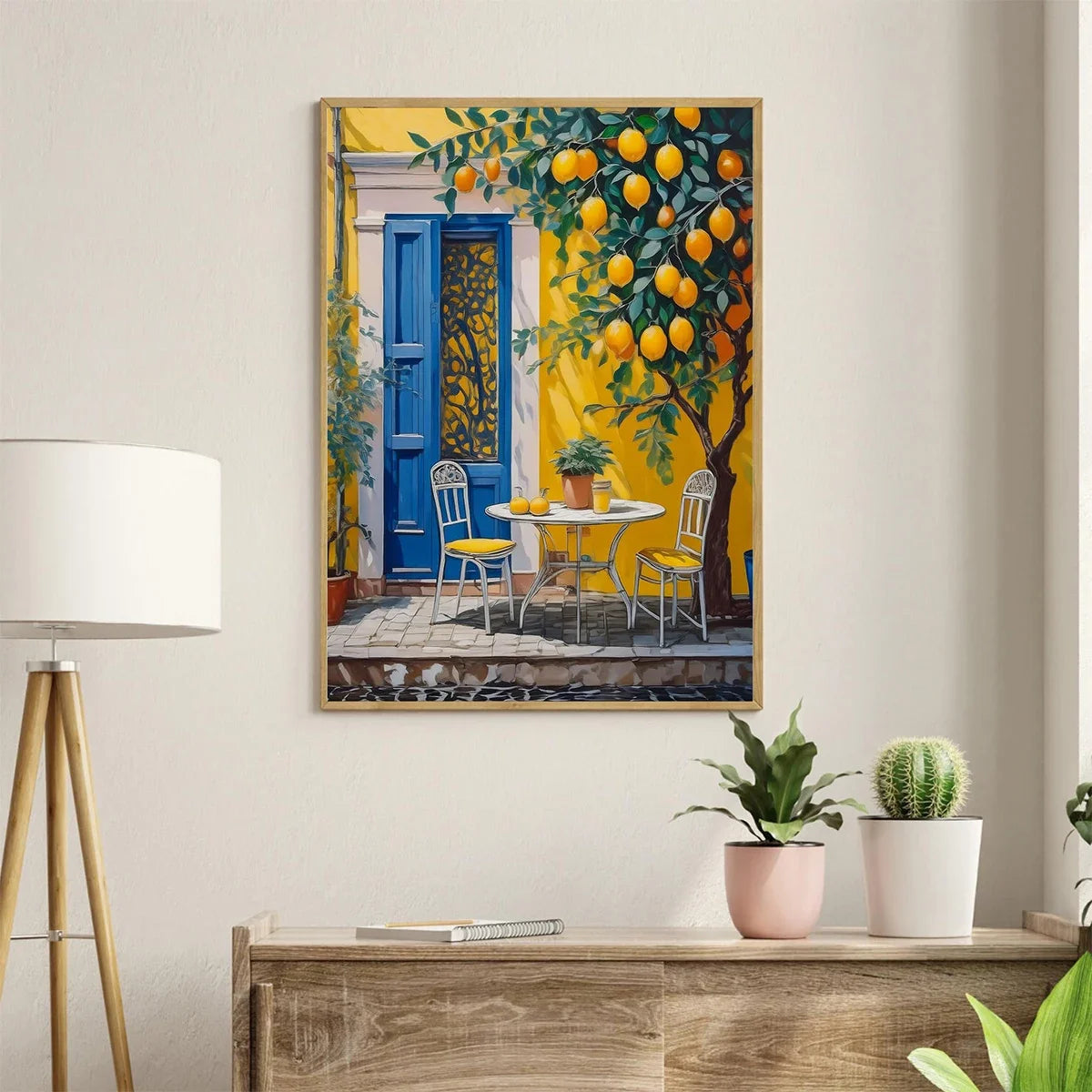 1/2pcs Italian Landscapes Lemon Tree Prints Poster Modern Cottagecore Canvas Painting for Spring Wall Art Home Decor-unframed