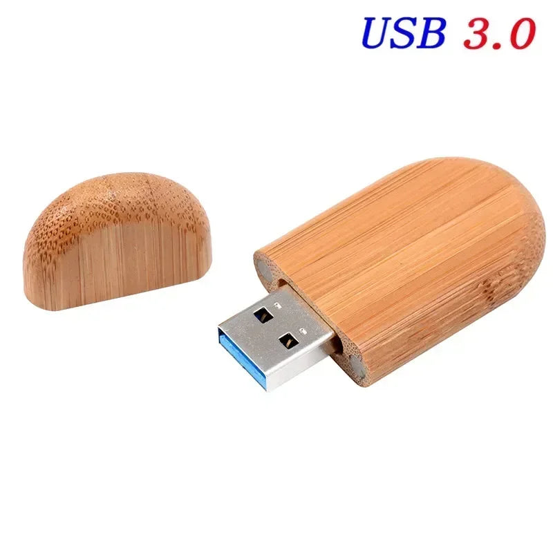 Wedding Gift USB 3.0 Stick 64GB Custom Logo Wooden Box Flash Drives 32GB Pendrive Free Sample U Disk 16GB 8GB 4GB Memory Stick