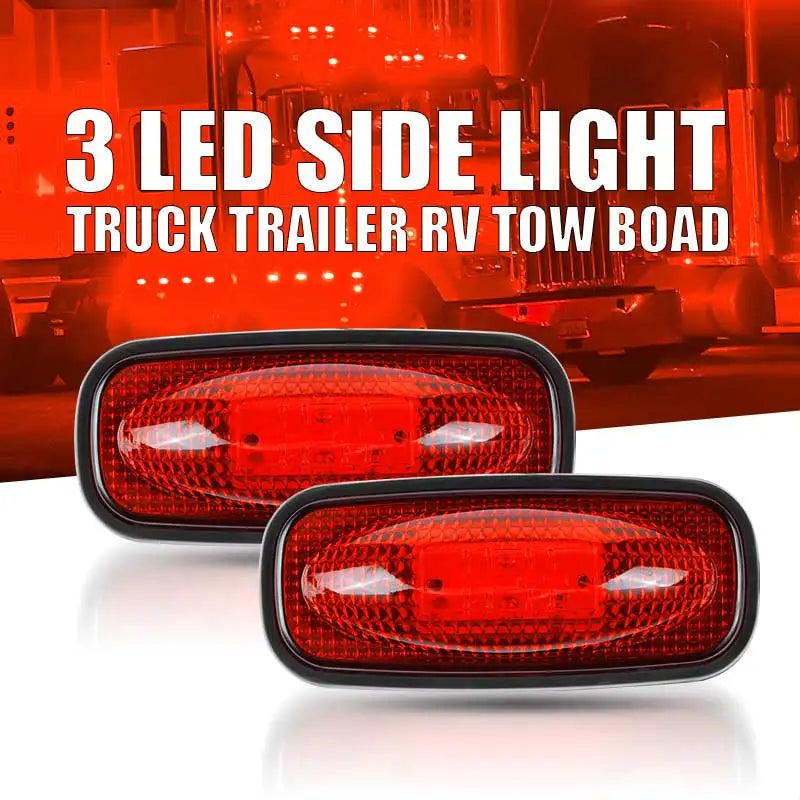 3led Truck Side Marker Light Adhesive Tape Turn Signal Lamp Rear Light Warning Stop Lamp Car Truck Trailer Tractor Lorry 12V 24V