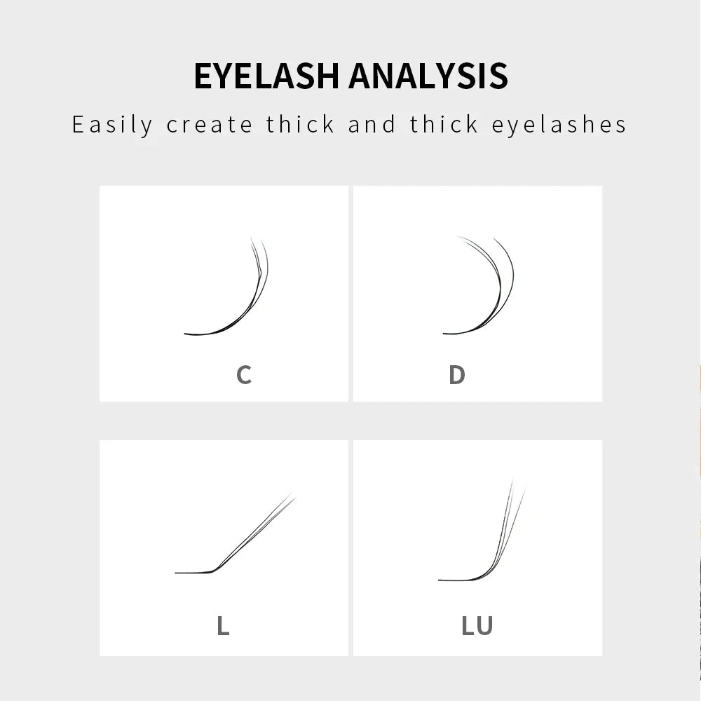 GAHAMACA Eyelash Extension 0.07mm C/D/L/LU Curl Lash 3dW-Shape Eyelashes Extension Natural Soft Premade False Lashes ﻿Wholesaled
