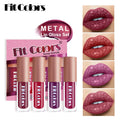 Fit Colors 4-Piece Velvet Lip Gloss Set - Non-Transfer Matte Diamond Finish Long-Lasting Waterproof Lip Gloss Collection