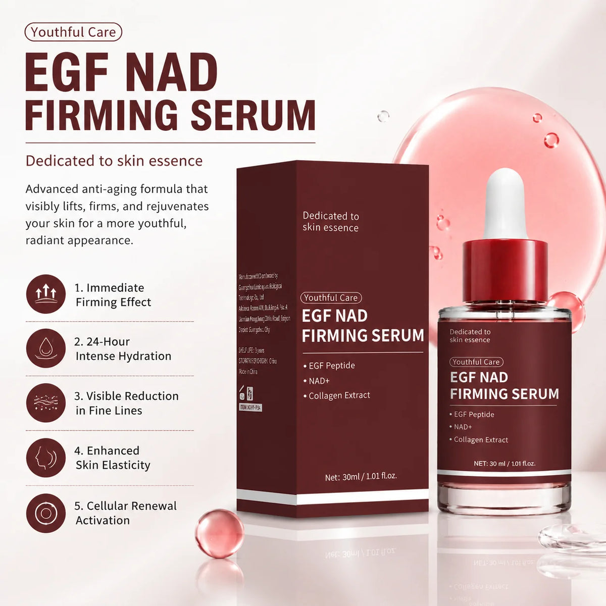 EGF‑NAD Firming Serum And Instant Eye‑Bag Lifting Cream Set Anti‑Aging Fine Lines Remover Facial‑Eye Skin Care Kit