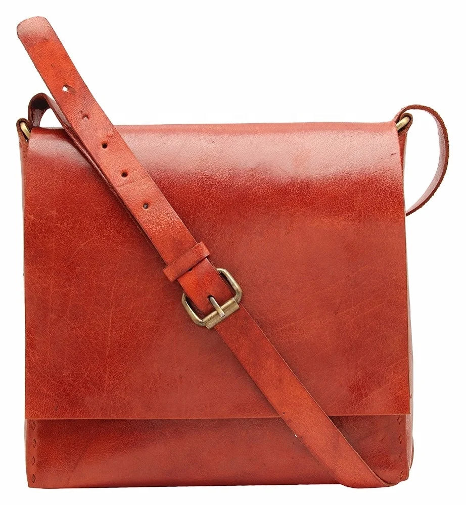 100% Genuine Leather Full Flap Messenger Bag Handmade 15 Inch Vintage Large Capacity Satchel Cross-Body Sling Shoulder Flap Bags