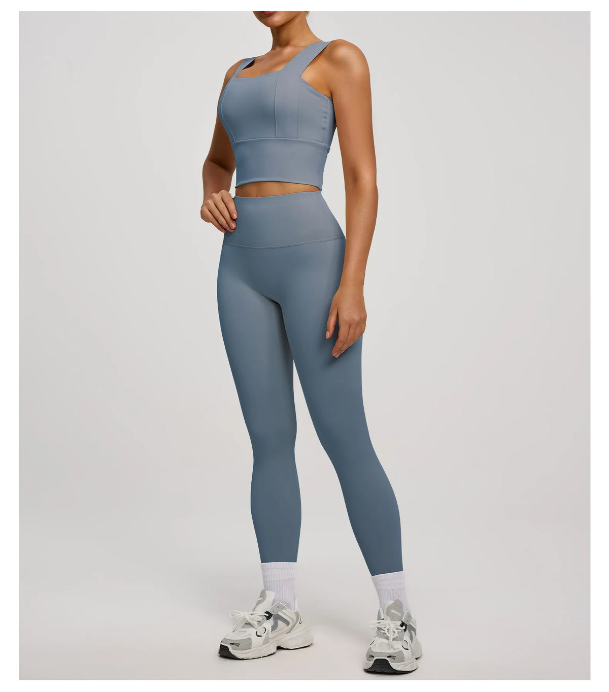Solid Color Bra, Trousers, Yoga Suit, Tight and Thin, Nude Running Sports and Fitness Clothes
